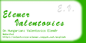 elemer valentovics business card